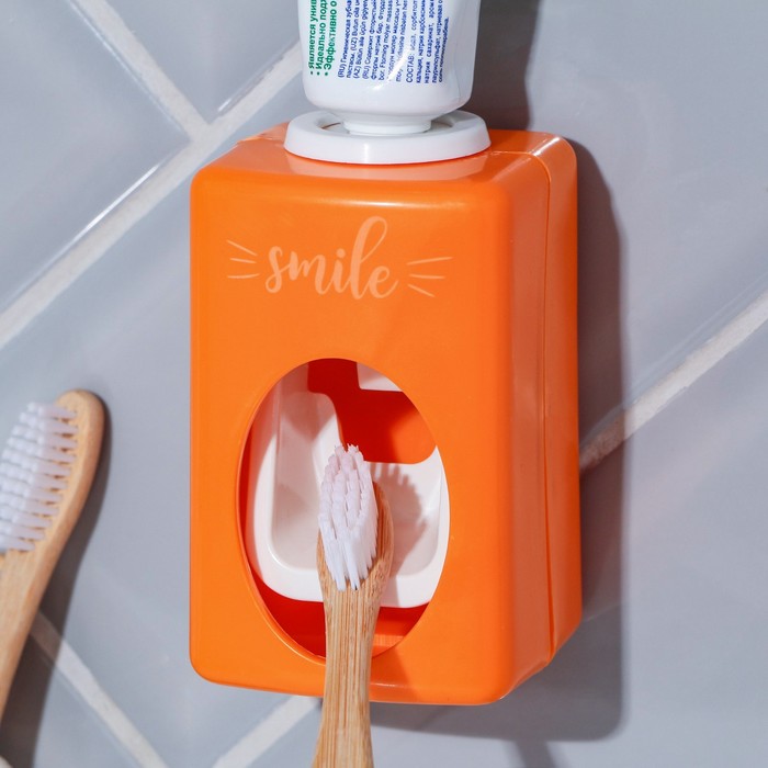 Дозатор для зубной пасты механический «Smile», 9.5 х 5.8 см. - фото 1909092240