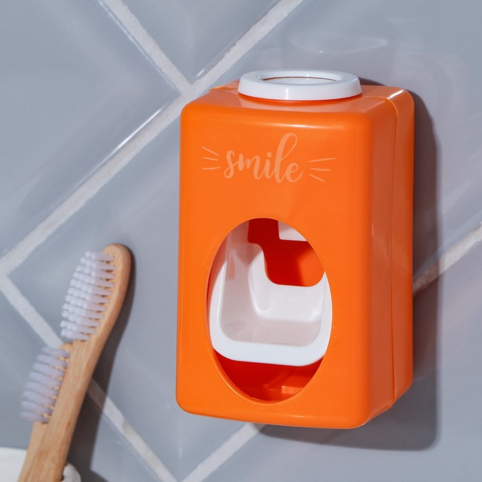 Дозатор для зубной пасты механический «Smile», 9.5 х 5.8 см. - фото 1909092241