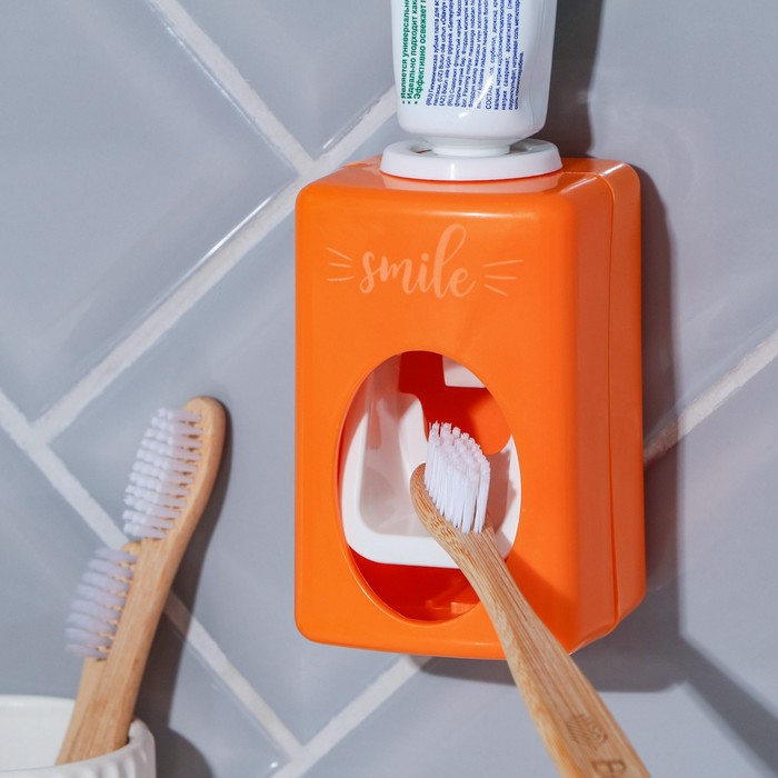 Дозатор для зубной пасты механический «Smile», 9.5 х 5.8 см. - фото 1909092243