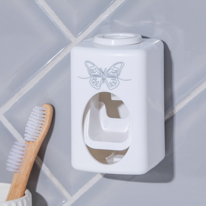 Дозатор для зубной пасты механический «Бабочка», 9.5 х 5.8 см. - фото 1909092247