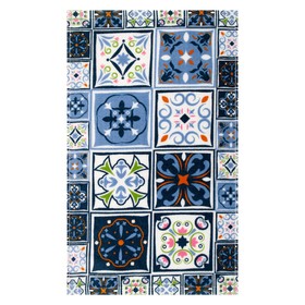 Махровое полотенце «Плитка» размер, 30x50 см, цвет синий