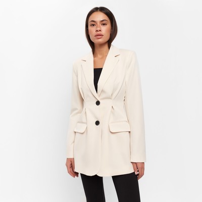 Пиджак женский с защипами MIST р.48, молочный