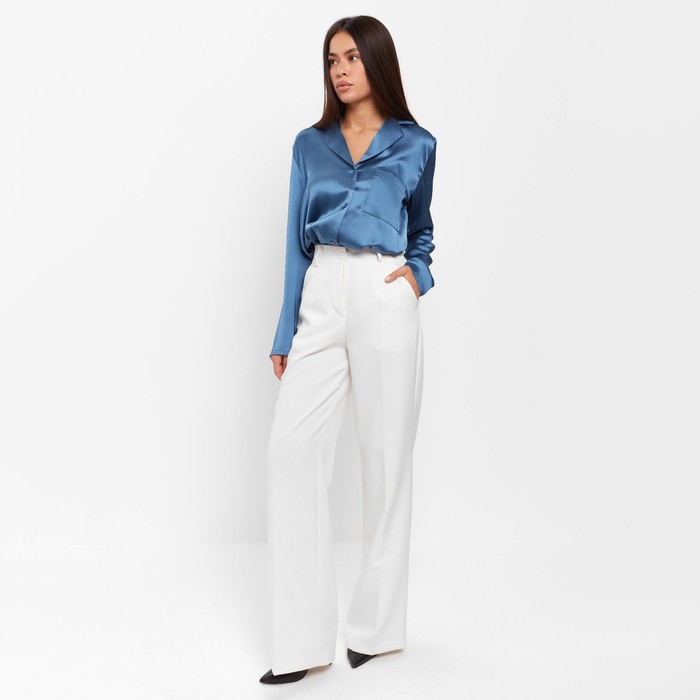 Блуза женская шелковая MIST: Classic Collection р. 48, цвет синий 60398