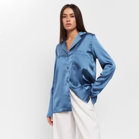 Блуза женская шелковая MIST: Classic Collection р. 50, цвет синий