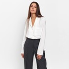 Блуза женская шелковая MIST: Classic Collection р. 44, цвет экрю - Фото 5