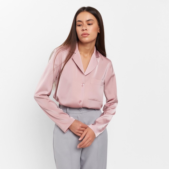 Блуза женская шелковая MIST: Classic Collection р. 44, цвет пыльная роза 60403