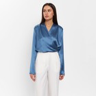 Блуза женская с драпировкой MIST: Classic Collection р. 42, цвет синий - Фото 1