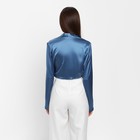 Блуза женская с драпировкой MIST: Classic Collection р. 42, цвет синий - Фото 3