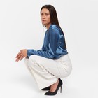 Блуза женская с драпировкой MIST: Classic Collection р. 46, цвет синий - Фото 5