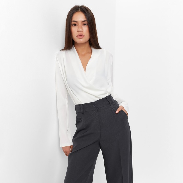 Блуза женская с драпировкой MIST: Classic Collection р. 42, цвет экрю 60410