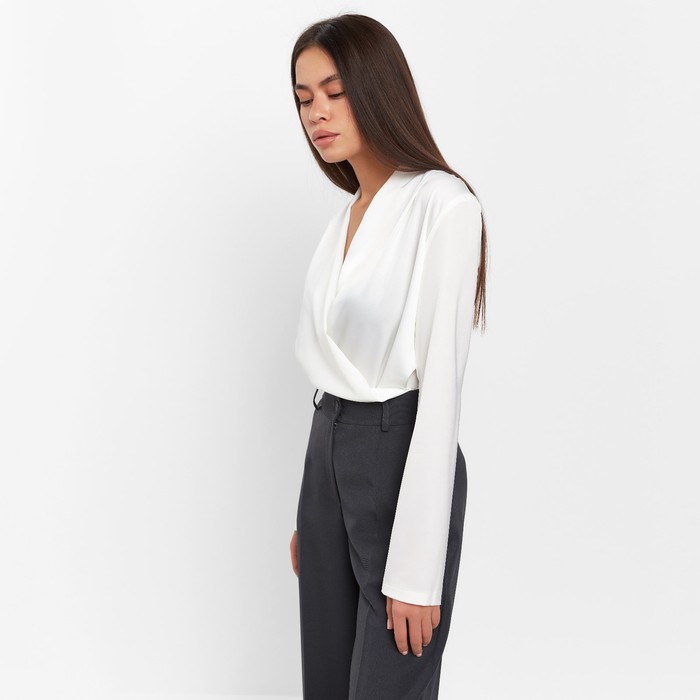 Блуза женская с драпировкой MIST: Classic Collection р. 46, цвет экрю 60411
