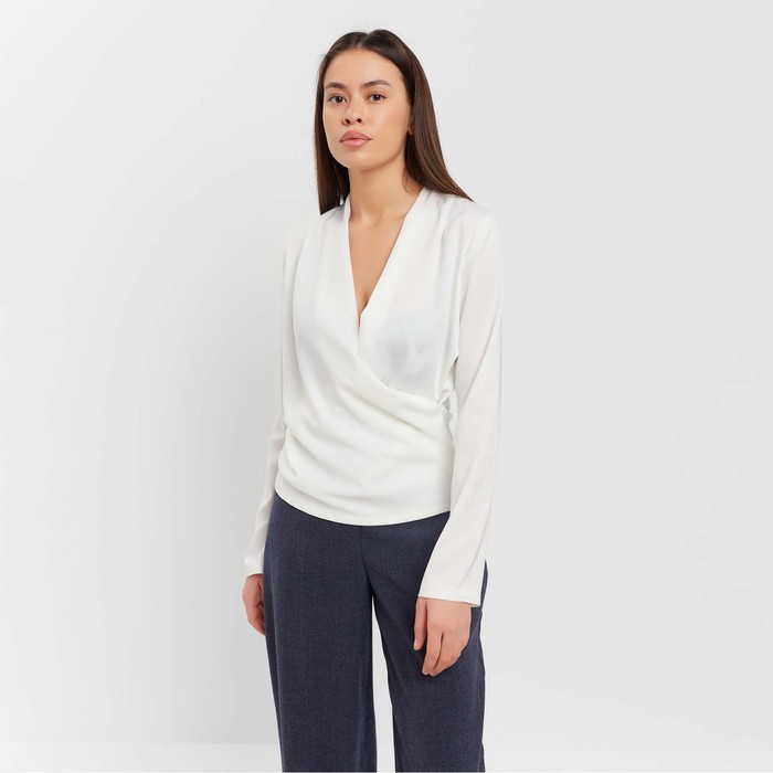 Блуза женская с драпировкой MIST: Classic Collection р. 48, цвет экрю 60412