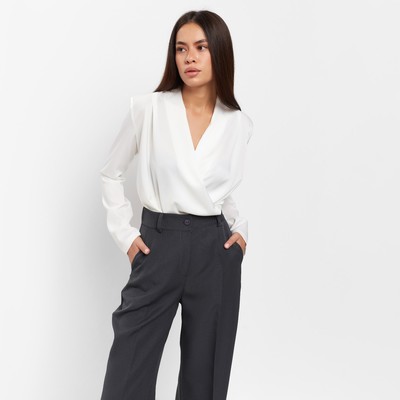 Блуза женская с драпировкой MIST: Classic Collection, размер 50, цвет экрю