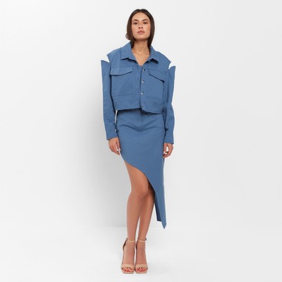 Юбка миди женская асимметричная MIST: Denim, размер 44, синяя