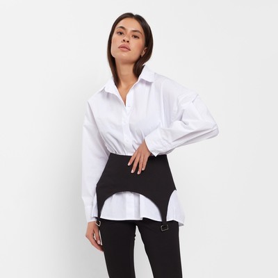 Юбка баска джинсовая женская MIST: Denim, размер 42, чёрная