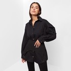 Юбка-баска женская джинсовая MIST: Denim р.46, черный - Фото 6