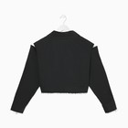 Рубашка женская укороченная с разрезами MIST: Denim р.44, черный 9410937 - фото 10259183