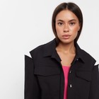 Рубашка женская укороченная с разрезами MIST: Denim р.44, черный 9410937 - фото 10259178