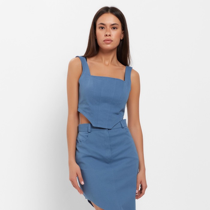 Топ женский джинсовый MIST: Denim р.48, синий - Фото 1