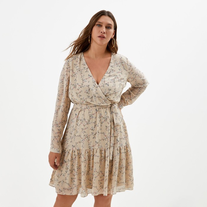 Платье женское MIST plus-size, р.50, бежевый - Фото 1