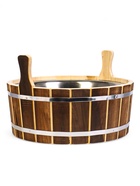 Шайка - таз для бани и сауны «Добрыня», 15 л, деревянная, нержавеющая вставка - Фото 5