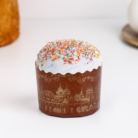 Форма для выпечки кулича бумажная Деко-про Деко-про «Храм золотой», одноразовая, 6?4.5 см, коричневая (комплект 4000 шт)