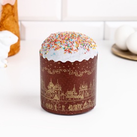 Форма для выпечки кулича бумажная Деко-про «Храм золотой», одноразовая, 9?9 см, коричневая (комплект 2000 шт)