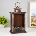 Ночник «Камин» LED от батареек 3хАА USB черный с медной патиной 12×14.5×26.5 см - Фото 2