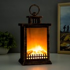Ночник «Камин» LED от батареек 3хАА USB черный с медной патиной 12×14.5×26.5 см - Фото 3