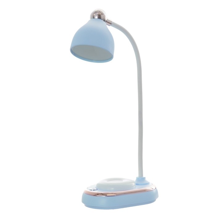 Настольная лампа "Тедди" LED 3Вт АКБ USB синий 9х13,5х40 см RISALUX - фото 1907631048