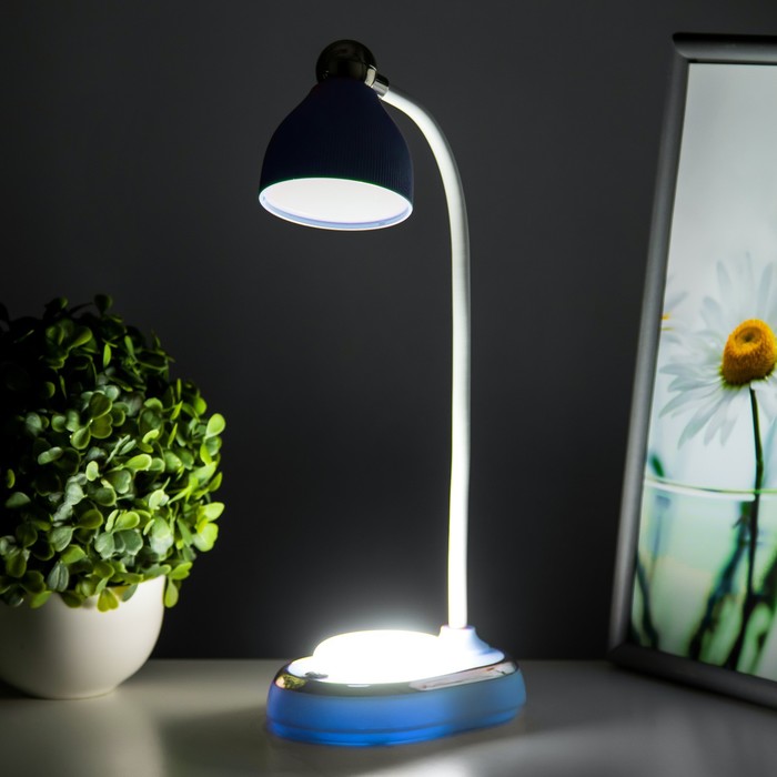 Настольная лампа "Тедди" LED 3Вт АКБ USB синий 9х13,5х40 см RISALUX - фото 1907631040
