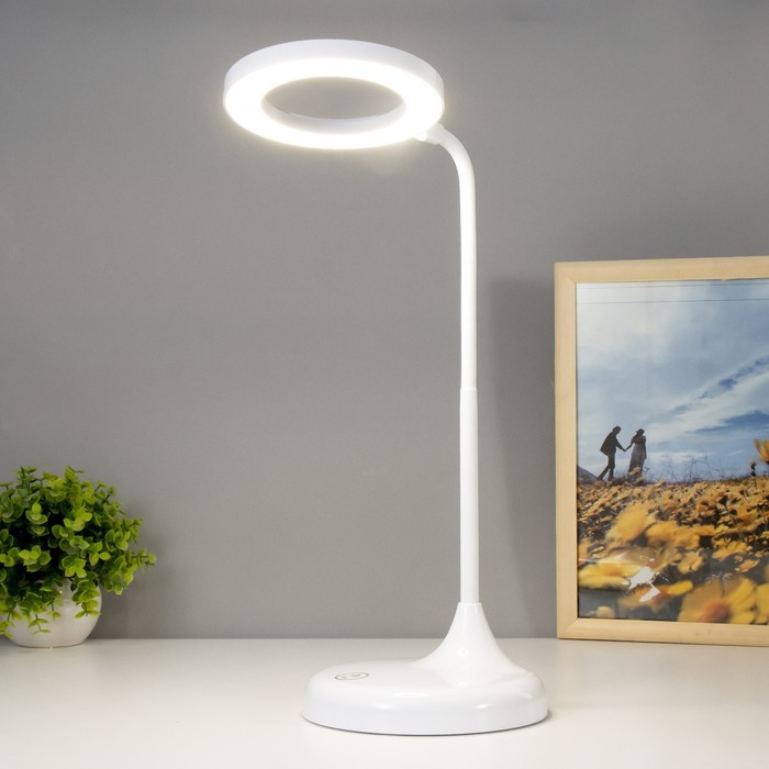Настольная лампа "Джасти" LED 2,5Вт АКБ USB белый 16х16х54 см RISALUX - фото 1907631082