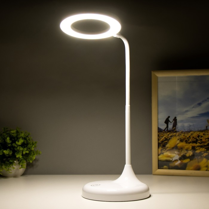 Настольная лампа "Джасти" LED 2,5Вт АКБ USB белый 16х16х54 см RISALUX - фото 1907631083