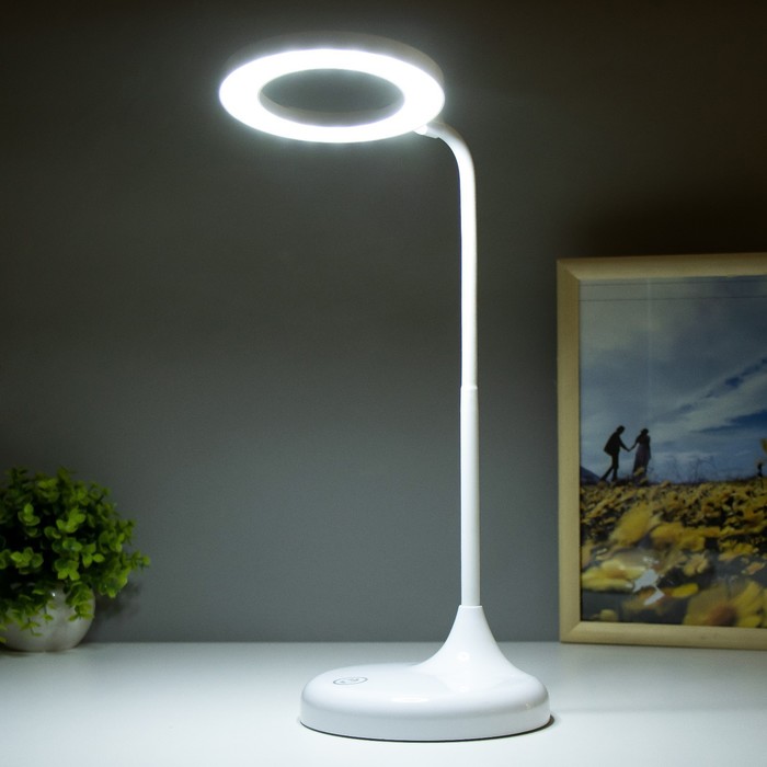 Настольная лампа "Джасти" LED 2,5Вт АКБ USB белый 16х16х54 см RISALUX - фото 1907631084