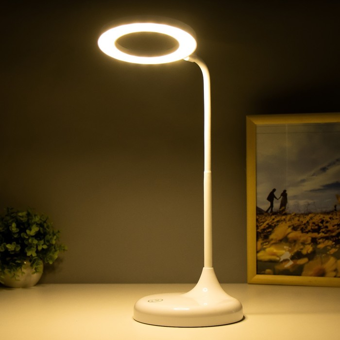Настольная лампа "Джасти" LED 2,5Вт АКБ USB белый 16х16х54 см RISALUX - фото 1907631085