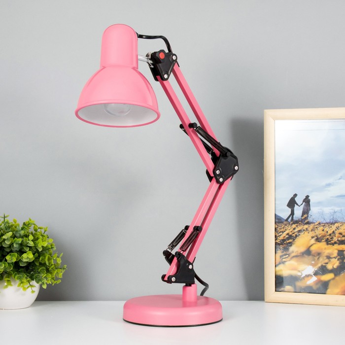 Настольная лампа "Уникум" Е27 15Вт розовый 14,5х15х57 см RISALUX
