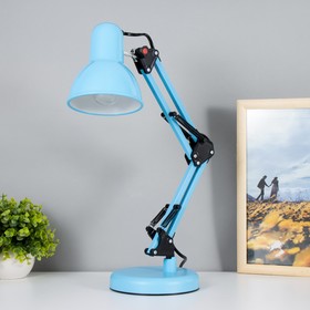 Настольная лампа "Уникум" Е27 15Вт голубой 14,5х15х57 см RISALUX