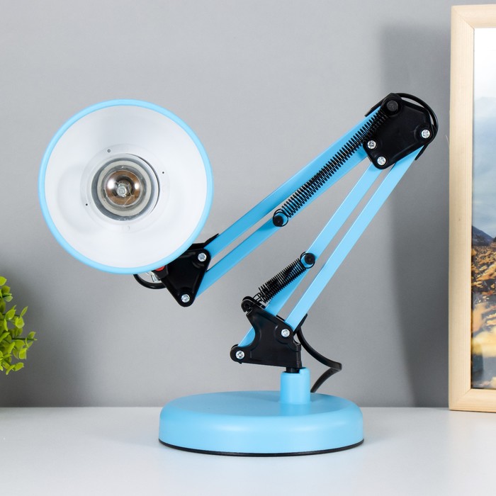 Настольная лампа "Уникум" Е27 15Вт голубой 14,5х15х57 см RISALUX - фото 1910565818