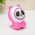 Ночник "Панда" LED бело-розовый 3,5х8х9,5 см - фото 2084015