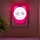 Ночник "Панда" LED бело-розовый 3,5х8х9,5 см RISALUX - Фото 4