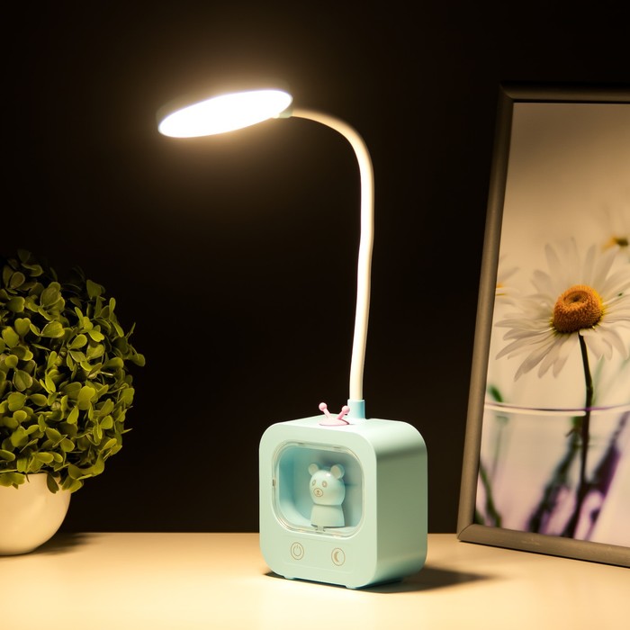 Настольная лампа "Мишка" LED 5Вт USB АКБ МИКС 5х10х43 см RISALUX - фото 1926606231
