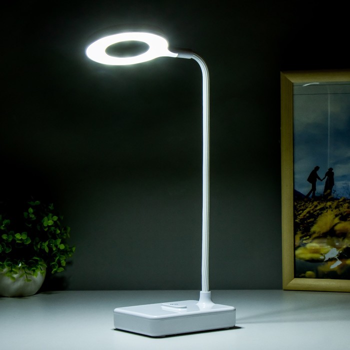 Настольная лампа сенсорная "Лоди" LED 4Вт USB АКБ белый 9х12х45 см RISALUX - фото 1907631328
