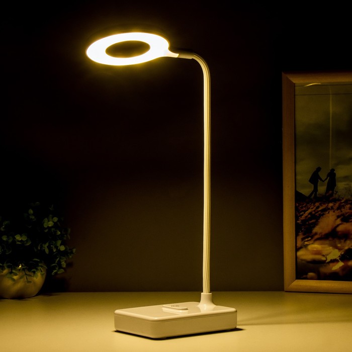 Настольная лампа сенсорная "Лоди" LED 4Вт USB АКБ белый 9х12х45 см RISALUX - фото 1907631329