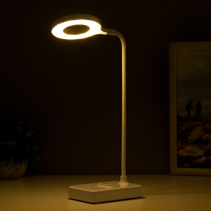 Настольная лампа сенсорная "Лоди" LED 4Вт USB АКБ белый 9х12х45 см RISALUX - фото 1907631330
