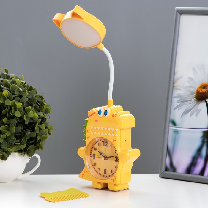Настольная лампа «Динозаврик» LED 3 Вт от батареек АА/USB желтый 4×12×35 см RISALUX - Фото 1