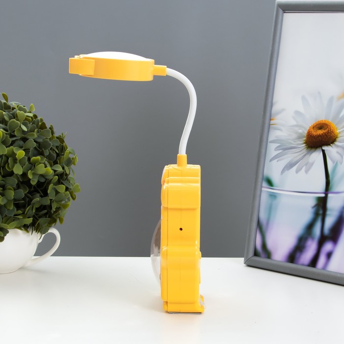 Настольная лампа "Динозаврик" LED 3Вт от батареек АА/USB желтый 4х12х35 см RISALUX - фото 1907631392