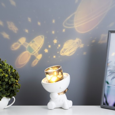 Ночник-проектор "Собачка" LED 2Вт USB белый 11х11х19 см RISALUX