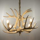 Люстра "Рога" 4хЕ14 40Вт белый 65х65х40-130 см BayerLux - Фото 3