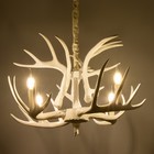 Люстра "Рога" 4хЕ14 40Вт белый 65х65х40-130 см BayerLux - Фото 4