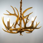 Люстра "Рога" 4хЕ14 40Вт коричневый 65х65х40-130 см - Фото 3